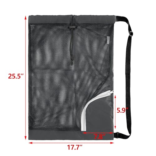 BeeGreen Mesh Drawstring Bag Swim Backpack for Beach Pool Sports Gym Draw String Cinch Bags for Swimming Soccer Basketball Gear Blue - color: Blue, style: Mesh Bag