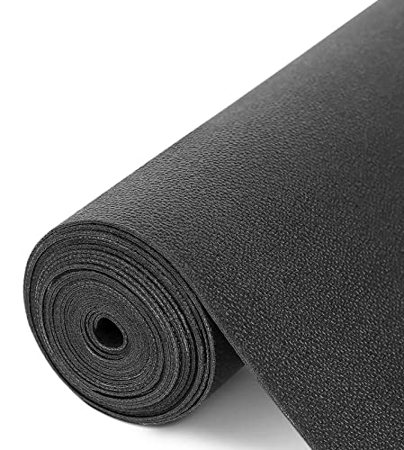Shelf Liner for Cabinets, Drawer Non Adhesive Non Slip Foam Mat for Kitchen, Pantry, Bathroom, Cupboard, Garage, Closet, Shelves, Drawer, Tool Box, Black 17.5 x 354 inches - color: Black, size: 17.5"W x 354"L