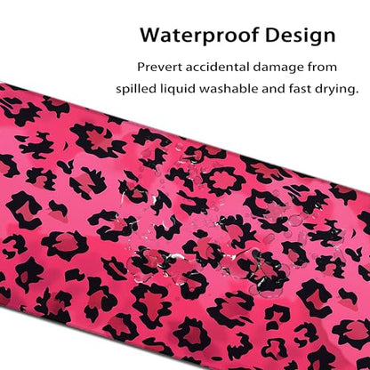 35.4 x 15.7 in, XXL Large Mouse Pad for Desk, Extended Keyboard Mouse Mat for Computer Office, Big Mouse pad with Stitched Edges, Gaming Pc-Pink Leopard Print - color: Pink Leopard Print