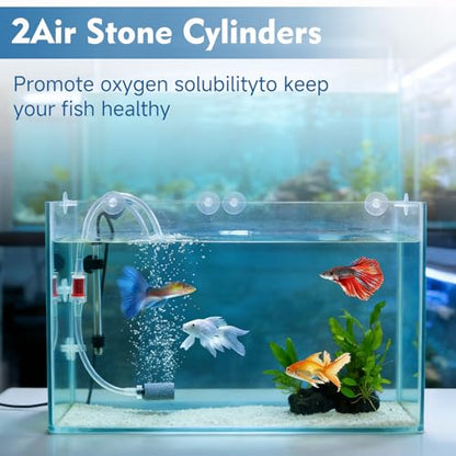 13 Feet Aquarium Airline Tubing Kit with Air Stones, Check Valves, Suction Cups & Connectors – Complete Air Pump Accessories for Fish Tank Aeration