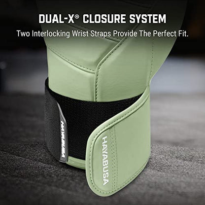 Hayabusa T3 Kanpeki Leather Boxing Gloves - color: Summer Moss Green, size: 12oz