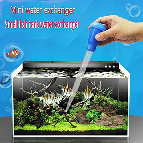 Haofy Mini Fish Dust Remover, 30ml 11in Manual Water Changer Dropper Tool for Shrimp, Daphnia, with Precise Measurement, Liquid Additive, Plastic Material, (Blue)