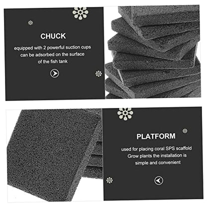 BESPORTBLE 10pcs Tiles Bases Aquarium Reef Bases Ceramic Safe Material for Breeding