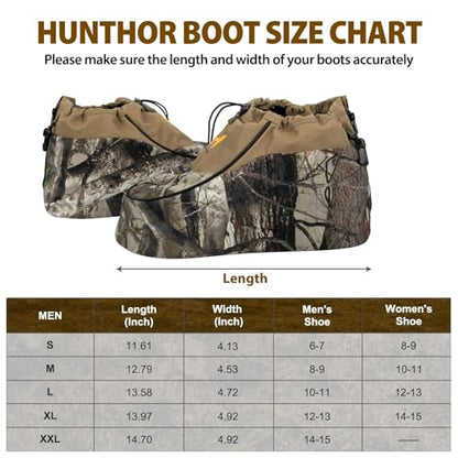 600D Insulated Boot Covers, Camo Hunting Gear, Cold Weather | Water-Resistant, Non-Slip, PU Leather, Pull-On, Suitable for Hunting, Fishing, Camping, and Outdoor Activities - size: Large