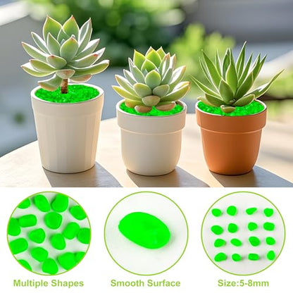 4000pcs 5-8mm Green Glowing Pebbles Glow Pebbles Aquarium Rocks Glow in The Dark Decorative Stones for Walkways Driveway Yard Grass Fish Tank Plant Pots - size: 4000, style: Green
