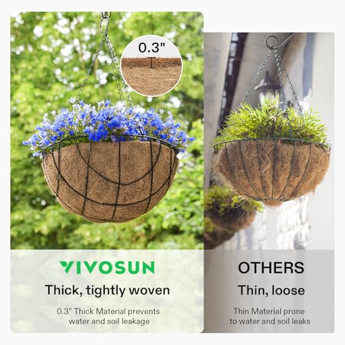 VIVOSUN Coco Liner Roll 16x120 in, 100% Natural Coconut Fiber Mat, Thickened Coir Liner for Planters, Hanging Baskets, Garden Decoration, DIY Crafts, Pet Pads & Reptile Carpet - size: 16"W x 120"L