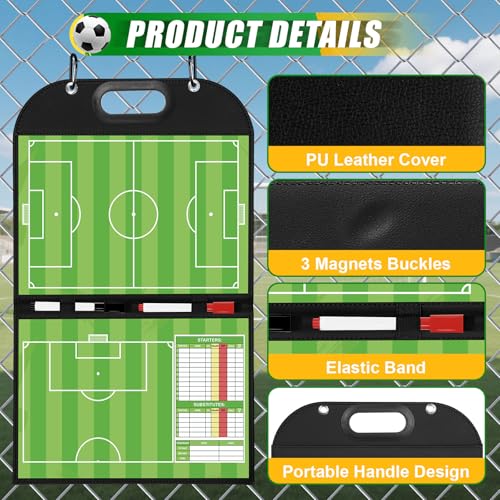 Magnetic Coaching Board Foldable Dugout Display with Carry Handle - style: Soccer
