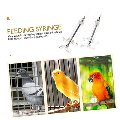 Sosoport 2sets Feeding Tube for Little Birds Parrot Hand Feeding Syringe Pet Feeder Use