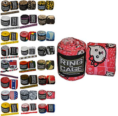 Ring to Cage Handwraps Mexican Style Stretchable- Patterned 180" Long - 23 Color Patterns - color: Pink Kitten