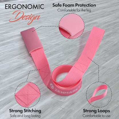 Cheer Stretching Strap for Flexibility Training and Stunt Practice | Durable Stretch Band to Improve Flexibility and Range of Motion, Essential Accessory for Cheerleaders - color: Pink