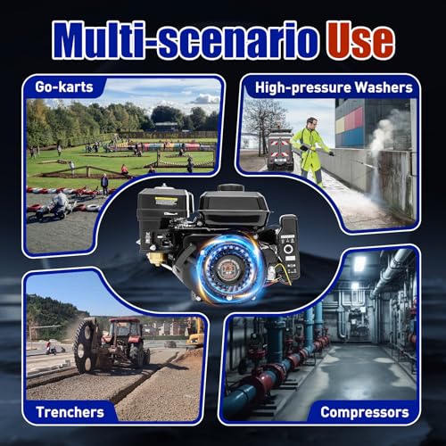 7.5HP Go Kart Engine 212cc 4 Stroke Gas Engine Horizontal Engine OHV Gasoline Air Cooling Go Kart Engine Motor for Lawnmower Scarifier Go Kart Compressor