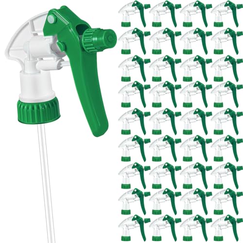Hushee 48 Pack 28-400 Replacement Trigger Spray Nozzles Only, No Bottle, Heavy Duty Bottle Sprayer for Industrial Home Use, Fit for 32 oz, 16 oz, 8 oz Plastic and Glass Bottles (Green) - color: Green