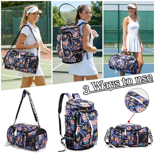 SDTAME Gym Duffel Backpack with Shoe Pocket & Laptop Sleeve - color: Orange