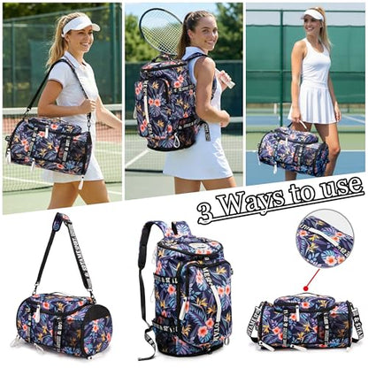 SDTAME Gym Duffel Backpack with Shoe Pocket & Laptop Sleeve - color: Orange