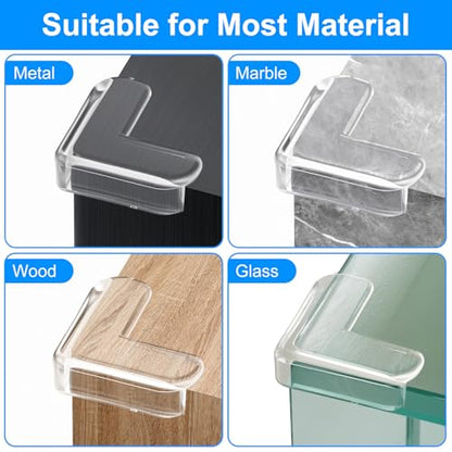 Corner Protectors, 12 Pack, Baby Proofing Corner Guards, Clear and Transparent Corner Bumper & Edge Cushion for Furniture, Table, Cabinet Sharp Corner & Edge, Baby Safety Material (L-Shaped)