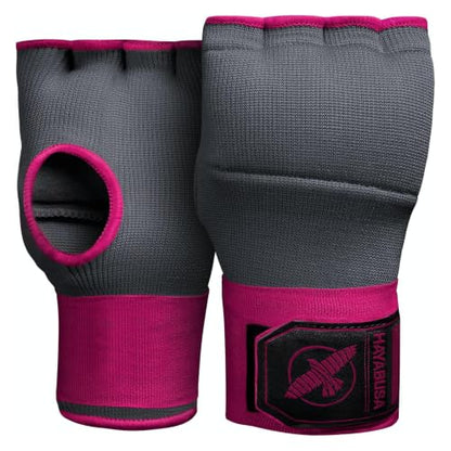 Hayabusa Quick Gel Hand Wrap Boxing Gloves - color: Grey/Pink, size: Small