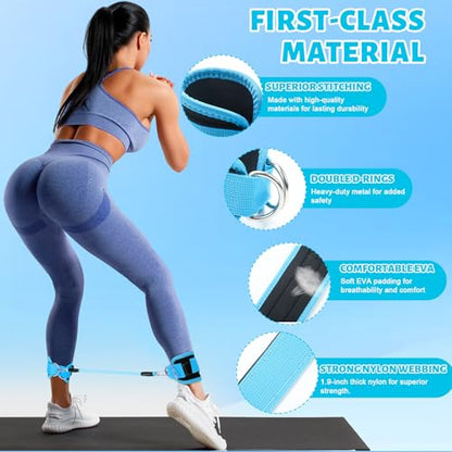 RoundFunny 18Pcs Pilates Ring Set, Women Exercise Accessories - color: Blue