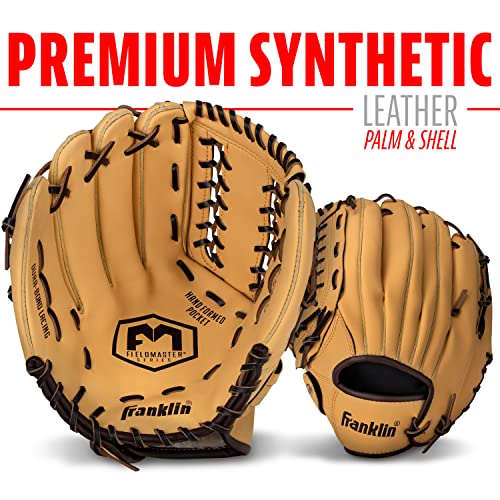 Franklin Sports Field Master Baseball Glove - color: Camel, style: 12" - Trapeze Web