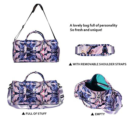 Original Floral Water Resistant Duffel Bag Gym bag Weekender Travel Bag for Gym Beach Travel Daily Bags - color: [Z] A