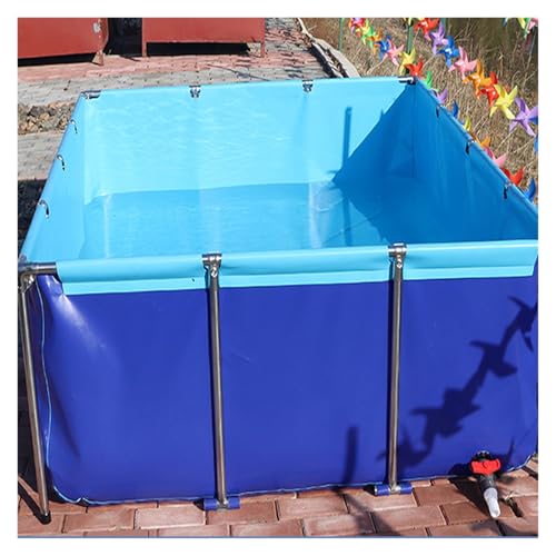 Foldable PVC Fish Pond - 0.7mm Canvas Pool for Koi, Turtles & Swimming - Temporary Holding Tank, Indoor Storage Water Tank (0.8m x 0.6m x 0.3m) - size: 0.8*0.6*0.3m