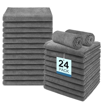 UNIMADE 24 Pack Gym Towels Set - Highly Absorbent Microfiber Salon Towels - color: Grey, size: 24 Pack