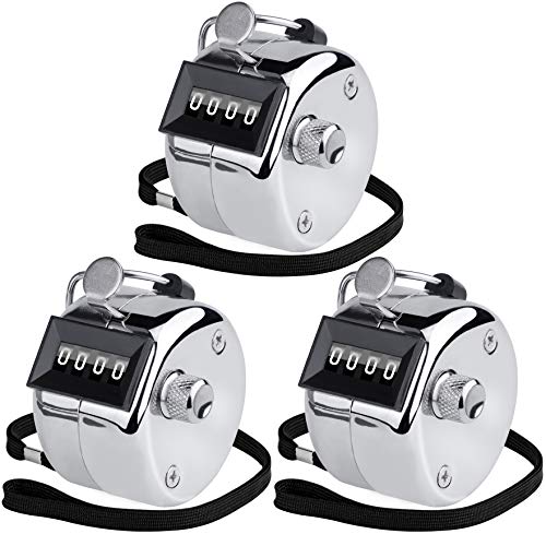KTRIO Metal Handheld Tally Counter, 4-Digit Mechanical Clicker - style: 3 Pack