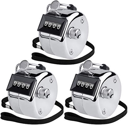 KTRIO Metal Handheld Tally Counter, 4-Digit Mechanical Clicker - style: 3 Pack