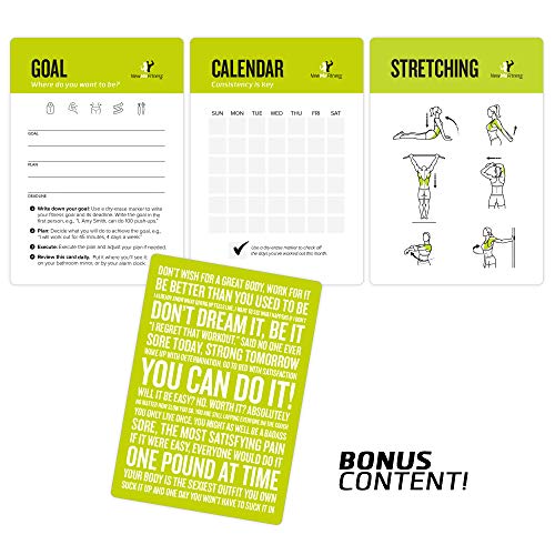 Battle Rope Exercise Cards for Home Workouts, Set of 62 - with Guided Strength Training Workout Cards Deck for Home or Gym, Illustrated Fitness Cards with 50 Exercises, Durable & Waterproof - style: Rope