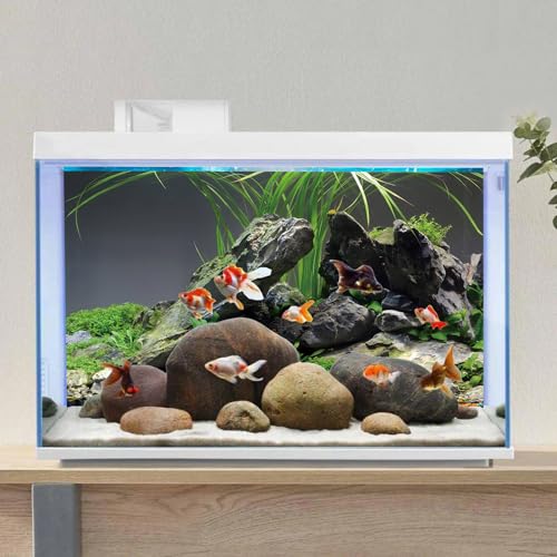 AWERT 48x18 inches Stone Aquarium Background Stone Aquatic Plant River Bed & Lake Seaweed Aquarium Vinyl Background Fish Tank Background - size: 48x18in/120x45cm