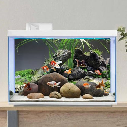 AWERT 48x18 inches Stone Aquarium Background Stone Aquatic Plant River Bed & Lake Seaweed Aquarium Vinyl Background Fish Tank Background - size: 48x18in/120x45cm