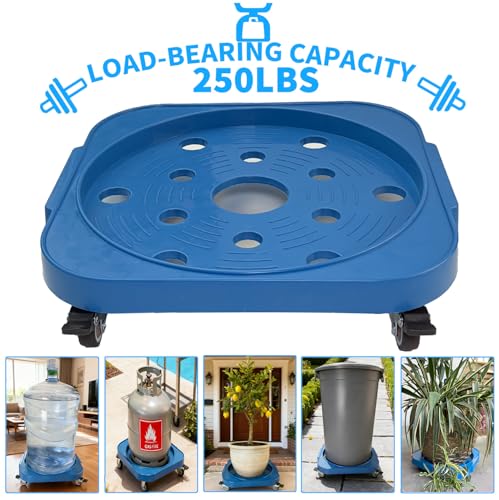 11" 5-Gallon Water Bottle Jug Caddy with 4 Rolling Swivel Casters - Heavy-Duty 5-Gallon Bucket Dolly & Plant Stand,(1, Black) - color: Black