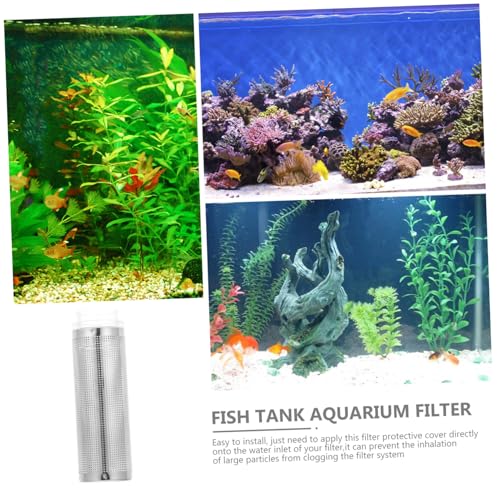 Stainless Steel Aquarium Guard Cover Large Fish Tank Intake Strainer Protector Easy to Clean Mesh Guard for Shrimp Tank Safe Rounded Edges Simple Installation for Aquariums and