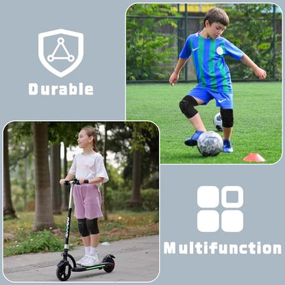 Kids/Youth Knee Pads Elbow Pads, Sports Compression Support Sleeve | Knee Elbow Protective Gear, Sports Knee Elbow Protector with Thickened Pads for Basketball Wrestling Football Volleyball - size: YL (leg circumference: 11.22-13.39‘’)