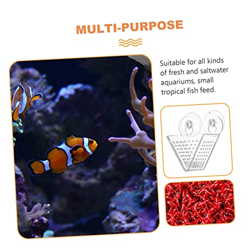 1pc Acrylic Double Cup Fish Feeder for Fish Tank Red Feeding Container and Easy to Clean Aquarium Food Dispenser for Betta and