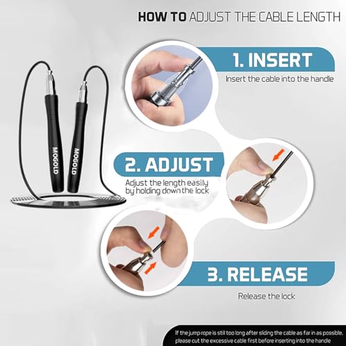 Speed Ropes Jump Rope For Men/Women-Tangle-Free-Self-Locking Screw-Free Design - color: Black