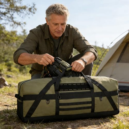 45" Extra Large Duffle Bag, Heavy Duty Duffle Bag with Multiple Pockets - color: Green