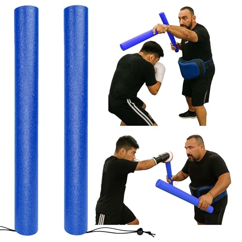 Foam Combat Training Sticks for Boxing and Martial Arts (Blue) - color: blue