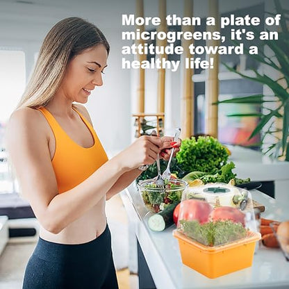 Microgreen Growing Trays, 5" x 5" Sprouting Tray with Humidity Dome, 1.2 mm Small Mesh Holes, BPA Free, Sprouter Kit for Growing Mirco Seeds, Like Broccoli, Alfalfa, Radish, Clover - 4 Pack | Colorful - color: Colorful Base