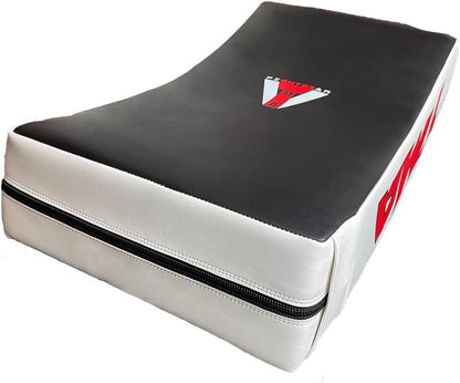 TMA Kick Shield Muay Thai Kickboxing, Heavy Curved Kicking Striking Body Pad, Target MMA Boxing Training, Kickboxing Body Shield, 3 Padded Handles, Karate Kicking Pads, Sparring Sheild