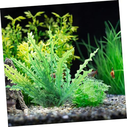 2Pcs Aquarium Fish Tank Decorations Compact Fake Grass Plants Desktop Fish Tank Supply for Home Office Table Aquarium Decor