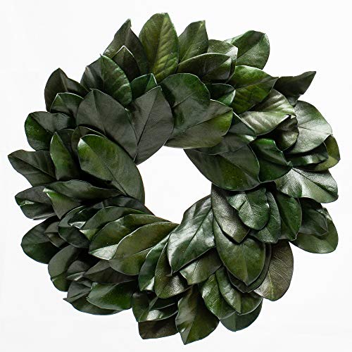 Richland Preserved Magnolia Wreath 17" Home Wedding Rustic Decor - color: Green, size: 17"