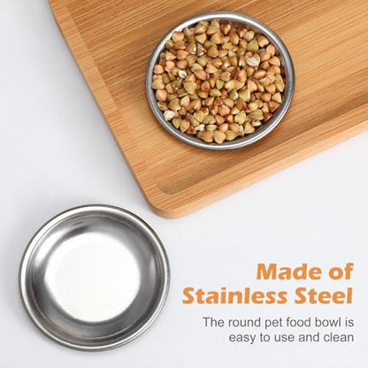 6 Pcs Hermit Crab Food and Water Bowl, Small Food Dish Water Dish Tiny Stainless Steel Feeding Dishes for Hermit Crab Cricket Snail Gecko Insect