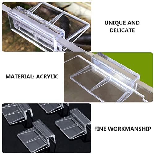 Balacoo Fish Tank Cover Clips 10pcs Acrylic Clips Aquariums Universal Cover Support