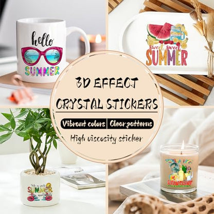 UV DTF Cup Wrap Transfer Stickers, 2 Sheets Summer Watermelon Rub On Transfers for Tumblers Glass Cups Mugs Water Bottles - style: Summer Watermelon