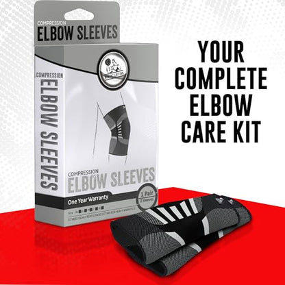 Nordic Lifting Elbow Compression Sleeves for Weightlifting and Fitness - size: Medium