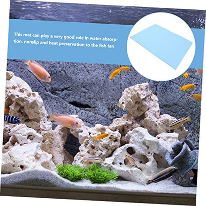 Abaodam Reptile Terrarium Cushioning Mat Thickened Non Slip Fish Tank Bottom Pad Aquarium Mat for Leveling and Shockproof Support Durable Lightweight Fish Tank Accessory - color: Blue