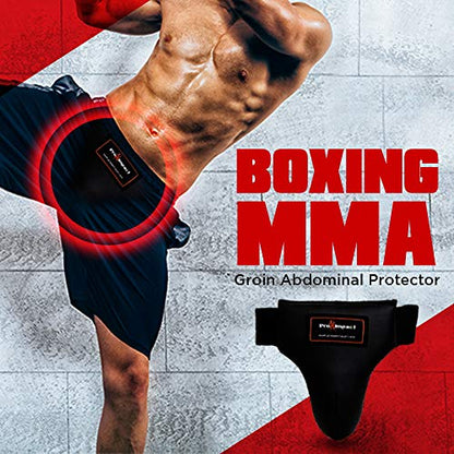 Boxing MMA Training Muay Thai Groin Abdominal Protector - Comfortable Ultimate Protection for Contact Sports - Perfect for Gym & Workout Use - size: Large
