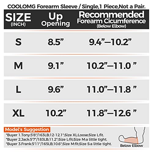COOLOMG Football Forearm Pad with Stick Grips - color: Black Single, size: Medium