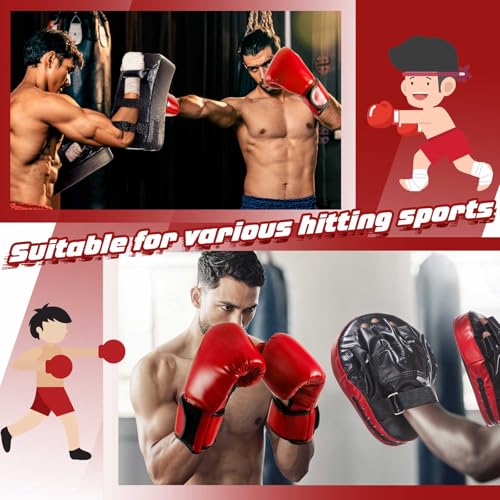 5-in-1 Kids Boxing Pads Gloves Kick Punching Mitts Set with - color: Red, size: 8 oz