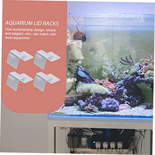 Kisangel 16pcs Stainless Steel Fish Tank Lid Holder Clips for Aquarium Glass Sturdy Support Brackets Practical Accessories for Fish Tank Supplies Elegant Design